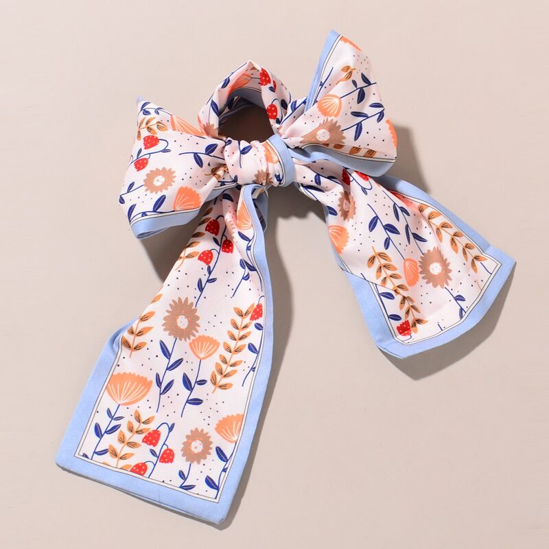 

1pc Floral Hair Twilly Scarf, Multicolor