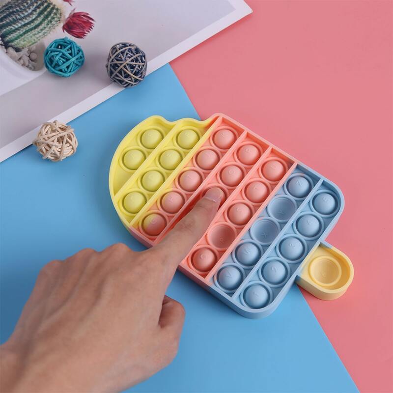 

1pc Ice Cream Shaped Push Bubble Toy, Multicolor