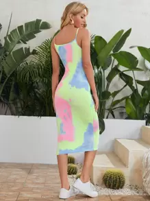 SHEIN VCAY Đầm Cà vạt nhuộm Giải trí - Nhiều màu - Xem 2