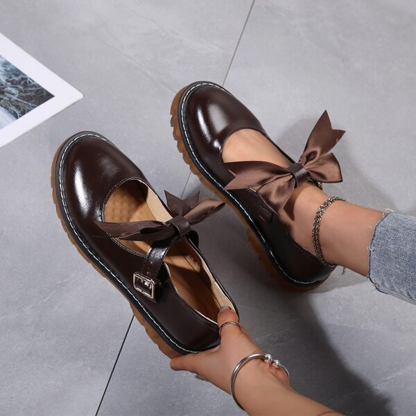 

Bow Decor Mary Janes, Brown