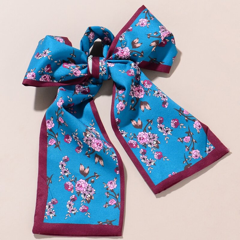 

1pc Floral Hair Twilly Scarf, Multicolor
