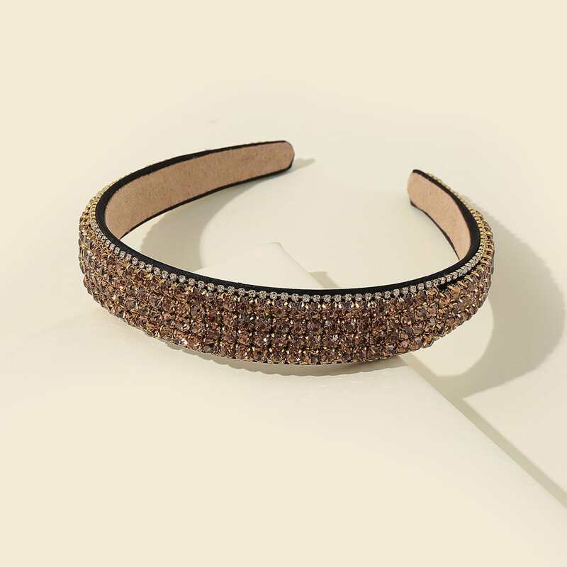 

Rhinestone Studded Headband, Mocha brown
