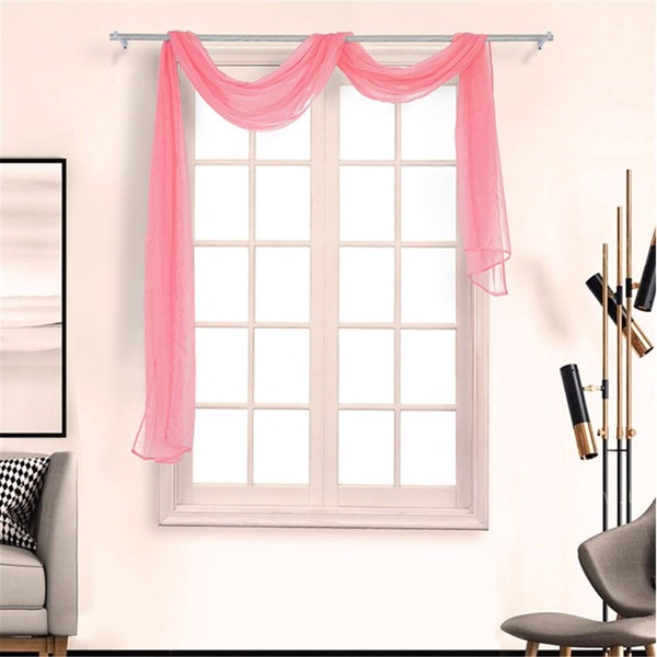 

1pc Plain Mesh Valance, Pink