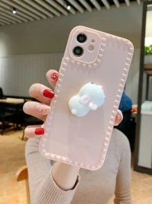 Handyetui mit 3D Hase Dekor - Pink - Übersicht 1