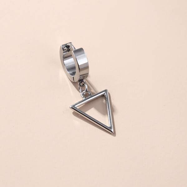 

Men Geo Decor Earring, Silver