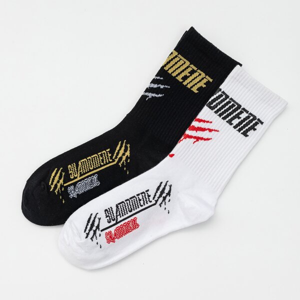 

2pairs Men Letter Graphic Crew Socks, Multicolor