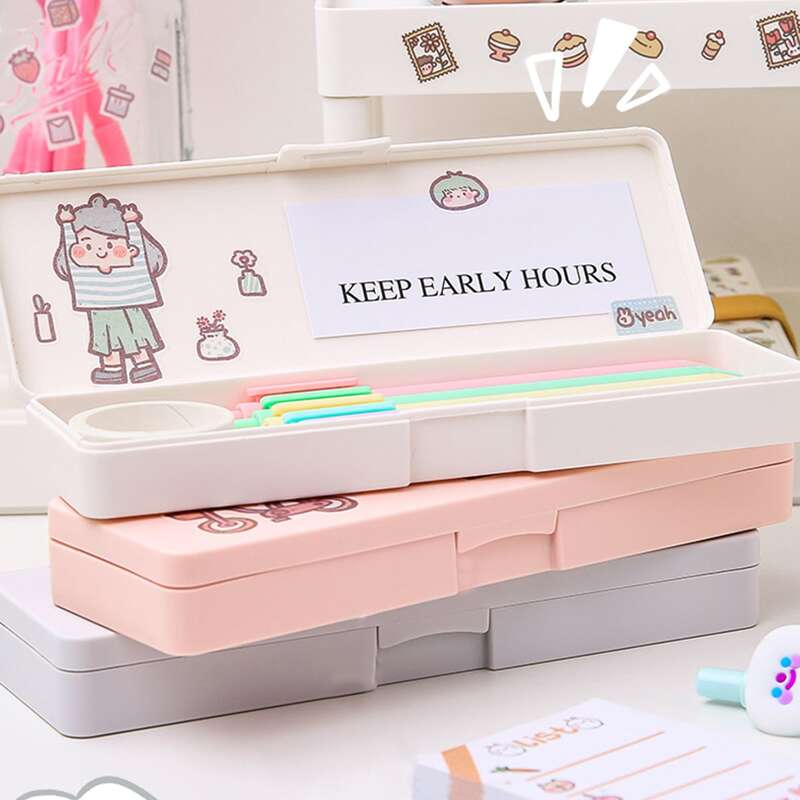 

1pc Random Pencil Box Without Sticker, Multicolor