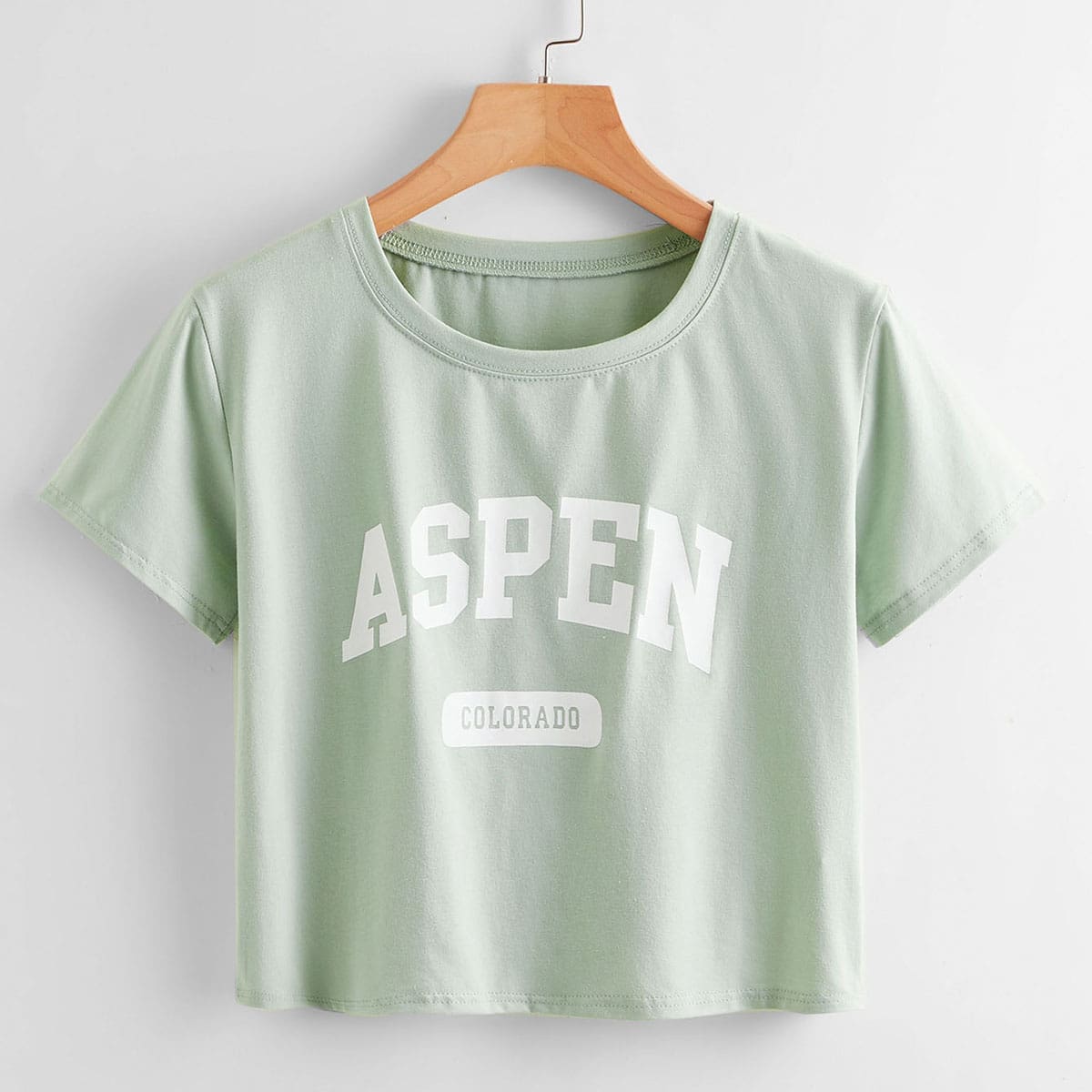 

Letter Print Tee, Mint green