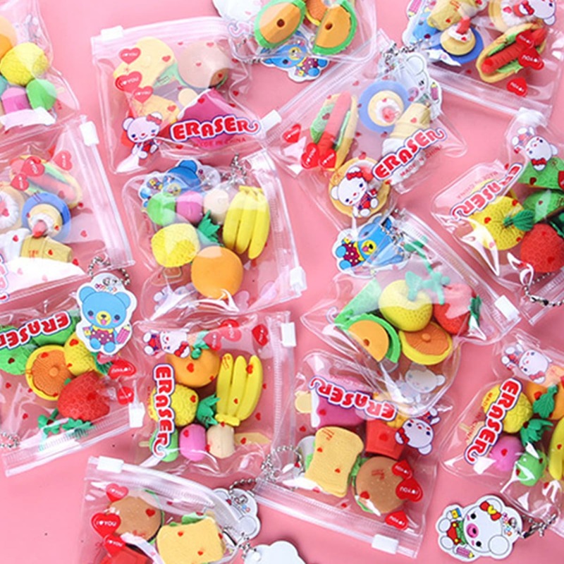 

1pack Food Shaped Eraser, Multicolor