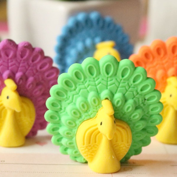 

1pc Peacock Shaped Random Eraser, Multicolor