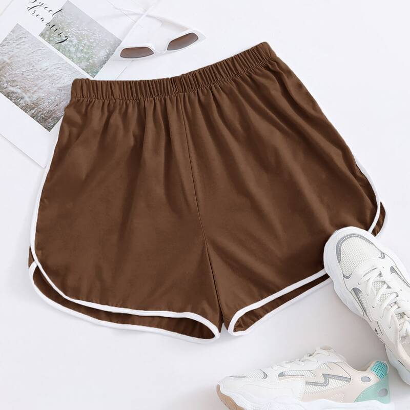 

Contrast Binding Shorts, Coffee brown