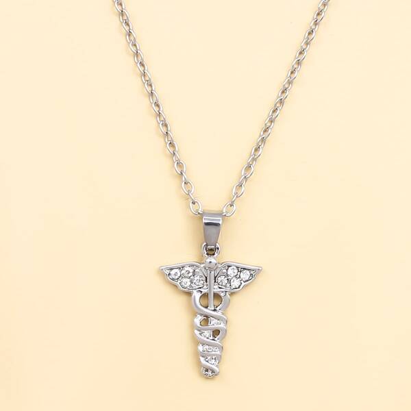 

Rhinestone Wings Charm Necklace, Multicolor