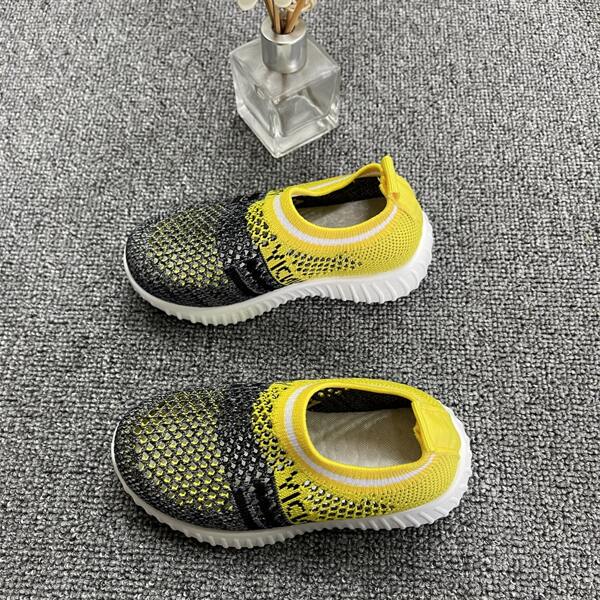 

Boys Two Tone Knit Slip-on Sneakers, Yellow