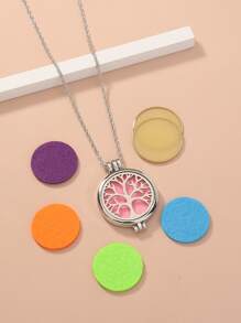 1 pieza relicario Collar con 7 piezas DIY Accesorios - Plateado - Ver 3