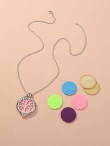 1 pieza relicario Collar con 7 piezas DIY Accesorios - Plateado - Ver 4