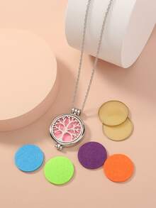 1 pieza relicario Collar con 7 piezas DIY Accesorios - Plateado - Ver 5