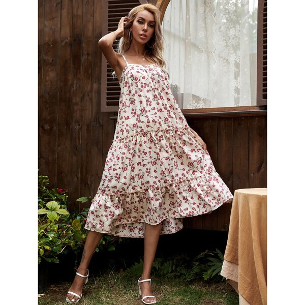 

Ditsy Floral Frill Trim Cami Dress, Multicolor
