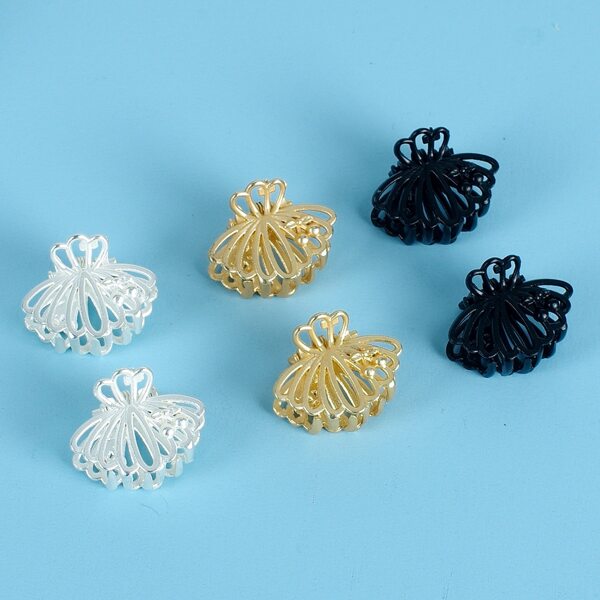 

6pcs Toddler Girls Plain Hair Claw, Multicolor