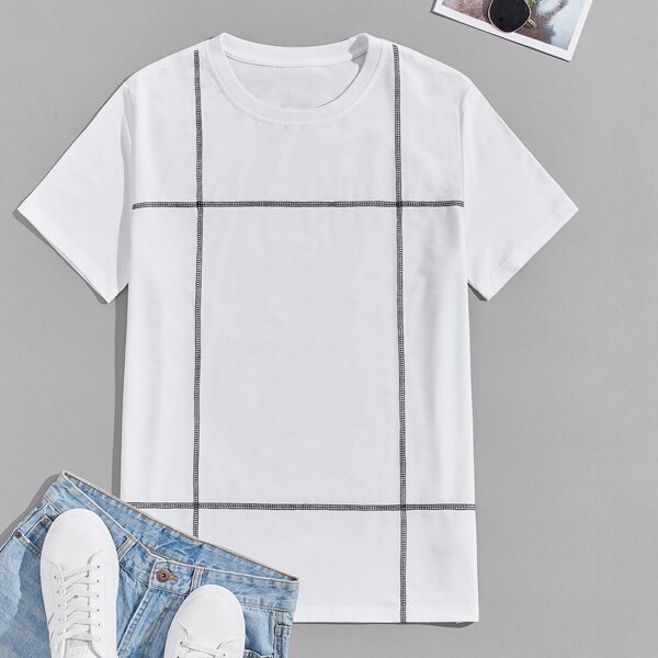 

Men Stitch Trim Tee, White