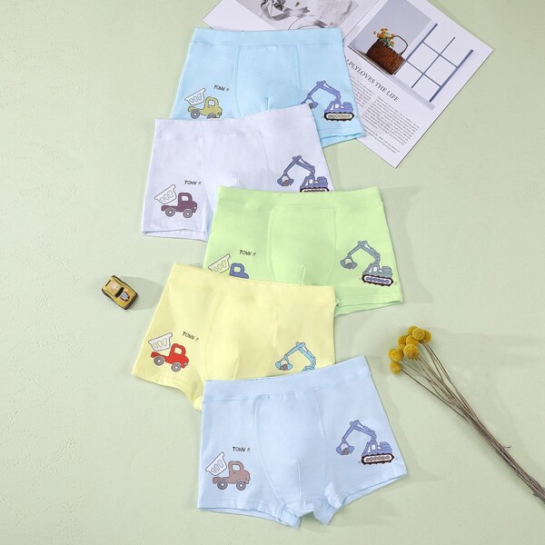 

Toddler Boys 5 Pack Car Print Boxer Brief, Multicolor