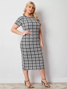 SHEIN Đầm Plus Size răng cưa Thanh lịch - Nhiều màu - Xem 1