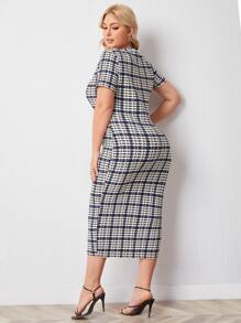 SHEIN Đầm Plus Size răng cưa Thanh lịch - Nhiều màu - Xem 2