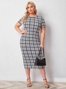 SHEIN Đầm Plus Size răng cưa Thanh lịch - Nhiều màu - Xem 3
