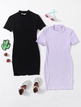 فستان بنات مراهقات قطعتين بنمط اللفافة المنسوجة بارتكة خرشوفية