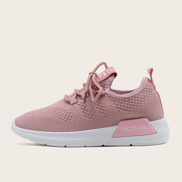 

Lace Up Decor Running Shoes, Dusty pink