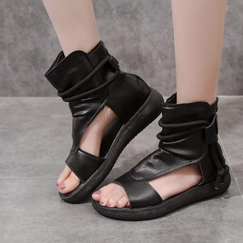 

Solid High Top Sandals, Black