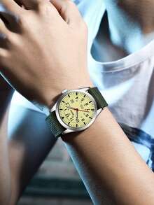 Reloj de cuarzo de fecha resistencia al agua para hombres - Plateado - Ver 2