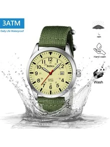 Reloj de cuarzo de fecha resistencia al agua para hombres - Plateado - Ver 5