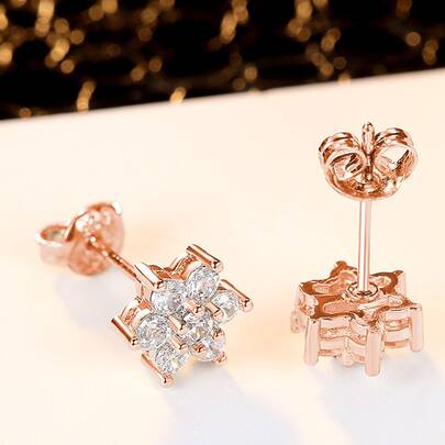 Rhinestone Decor Stud Earrings