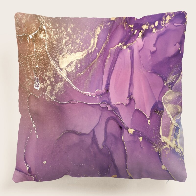 

Marble Pattern Cushion Cover Without Filler, Purple