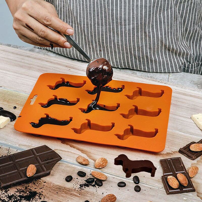 1pc Dog Shaped Chocolate Mold, Ginger