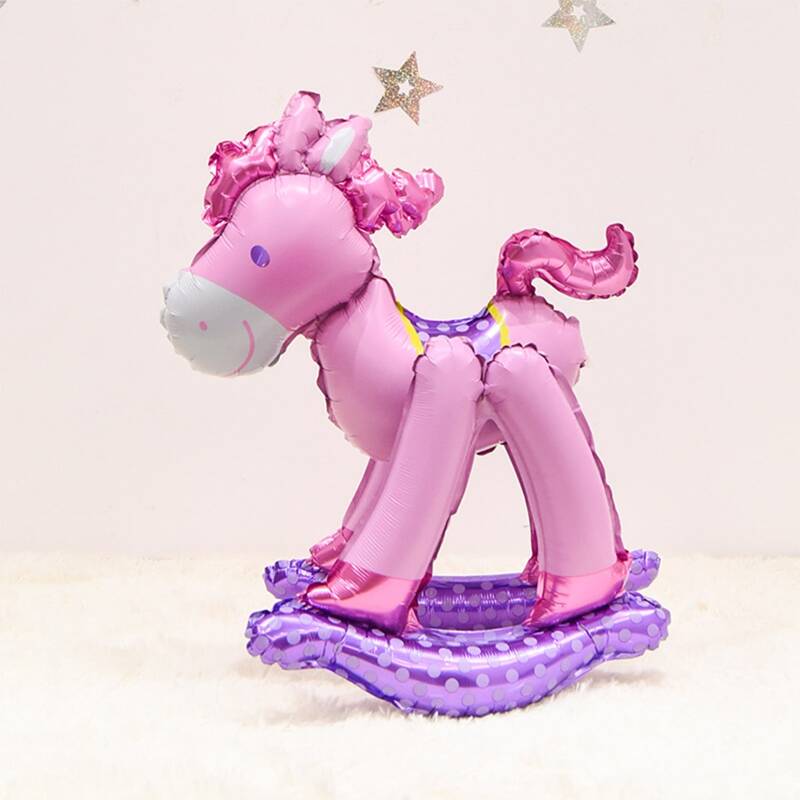 

1pc Cartoon Horse Balloon, Pink