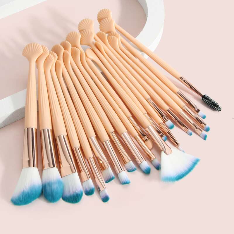 

20pcs Shell Handle Makeup Brush, Pink