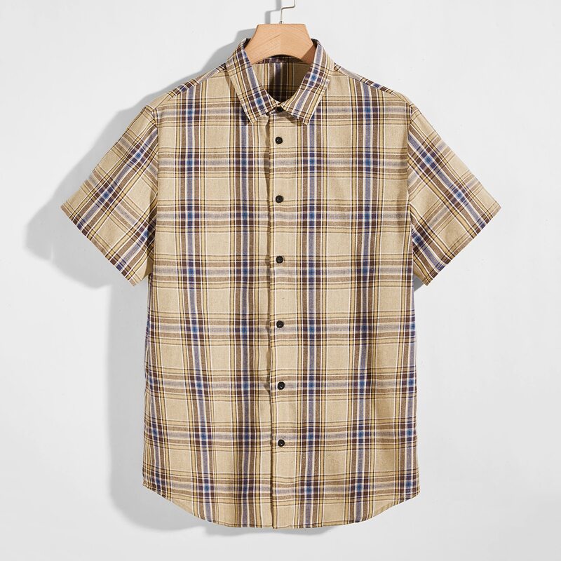 

Guys Plaid Print Shirt, Multicolor