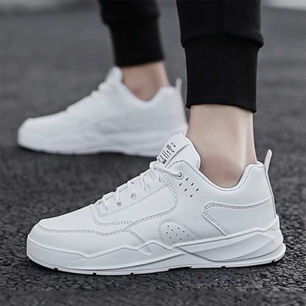 

Men Lace-up Front Skate Shoes, White