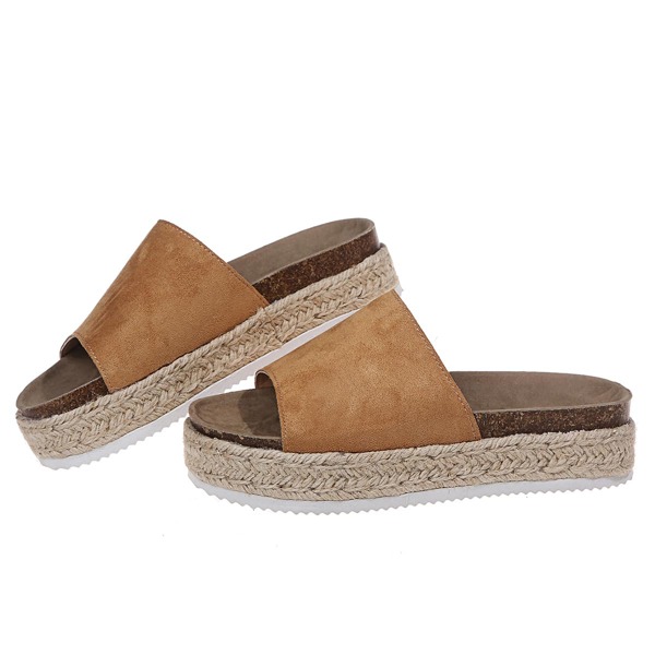 

Minimalist Espadrille Flatform Mules, Ginger
