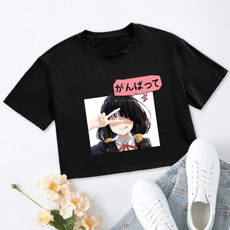 

Figure Graphic Crop Tee, Black