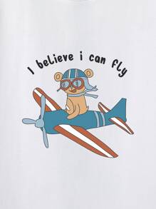 Boys Cartoon & Slogan Graphic Tee - White - View 3