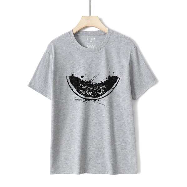 

Letter Graphic Short Sleeve Tee, Grey