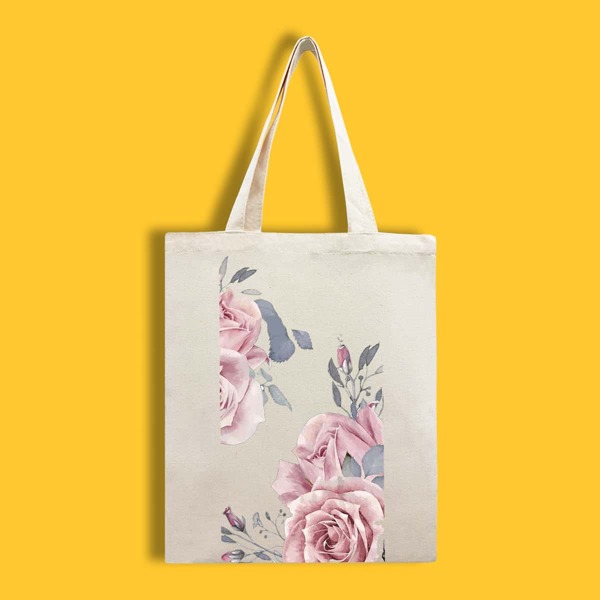 

Floral Graphic Shopper Bag, Beige