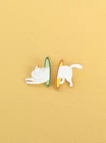 時尚流行男士合金卡通動物印花可拆卸胸針，適合珠寶禮物和時尚外觀 - 彩色 - 查看 2