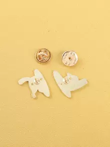 時尚流行男士合金卡通動物印花可拆卸胸針，適合珠寶禮物和時尚外觀 - 彩色 - 查看 3