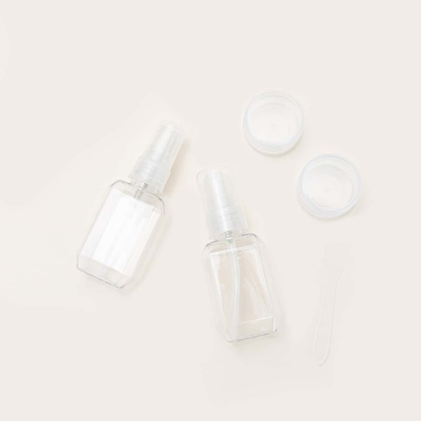 

4pcs Clear Travel Bottle Set, White