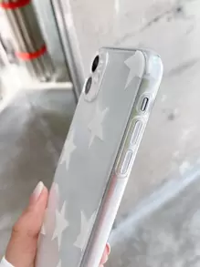Transparent Phone Case With Star Design, Compatible With IPhone, Galaxy And Other Smartphones - Clear - View 3