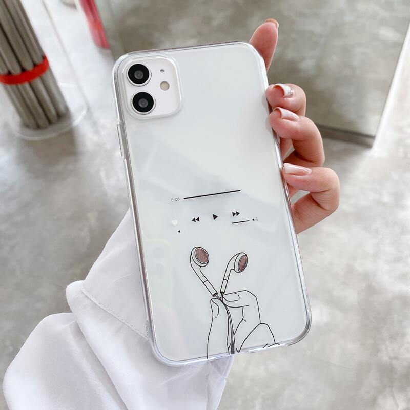 

1pc Graphic Clear iPhone Case