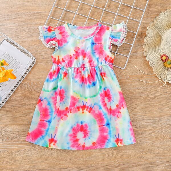 

Baby Girl Allover Print Dress, Multicolor